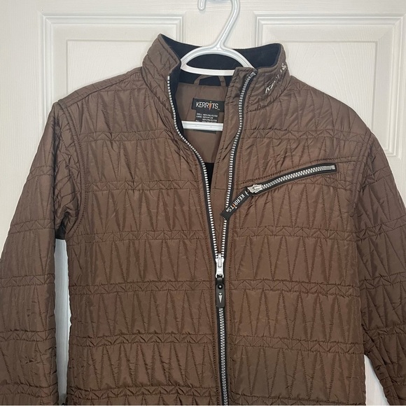 KERRITS Brown Quilted Jacket Coat small - Picture 2 of 5
